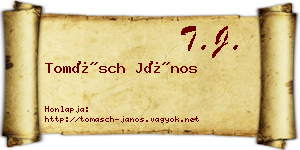 Tomásch János névjegykártya